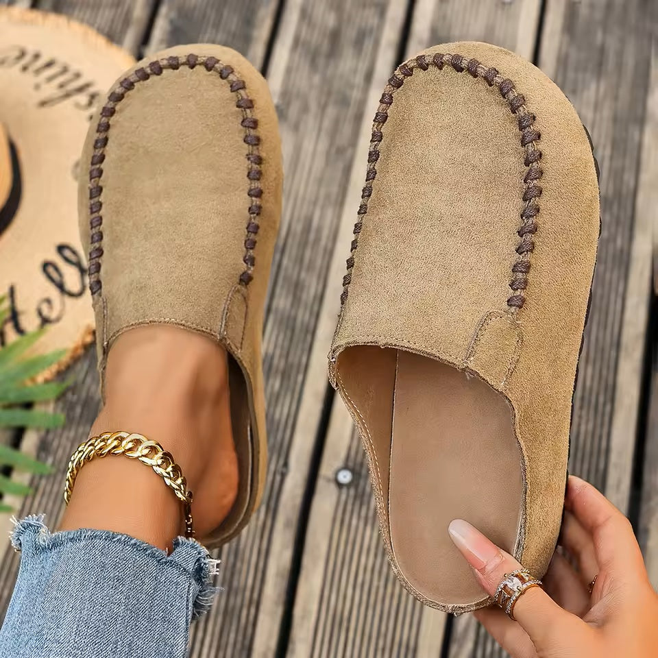 Kiva | Vintage leren orthopedische damesslippers