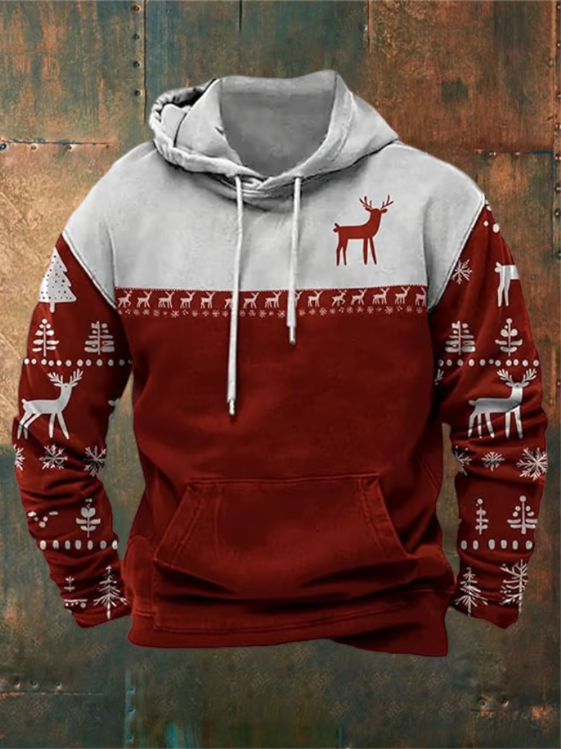 Rustin | Kerst hoodie met rendierprint