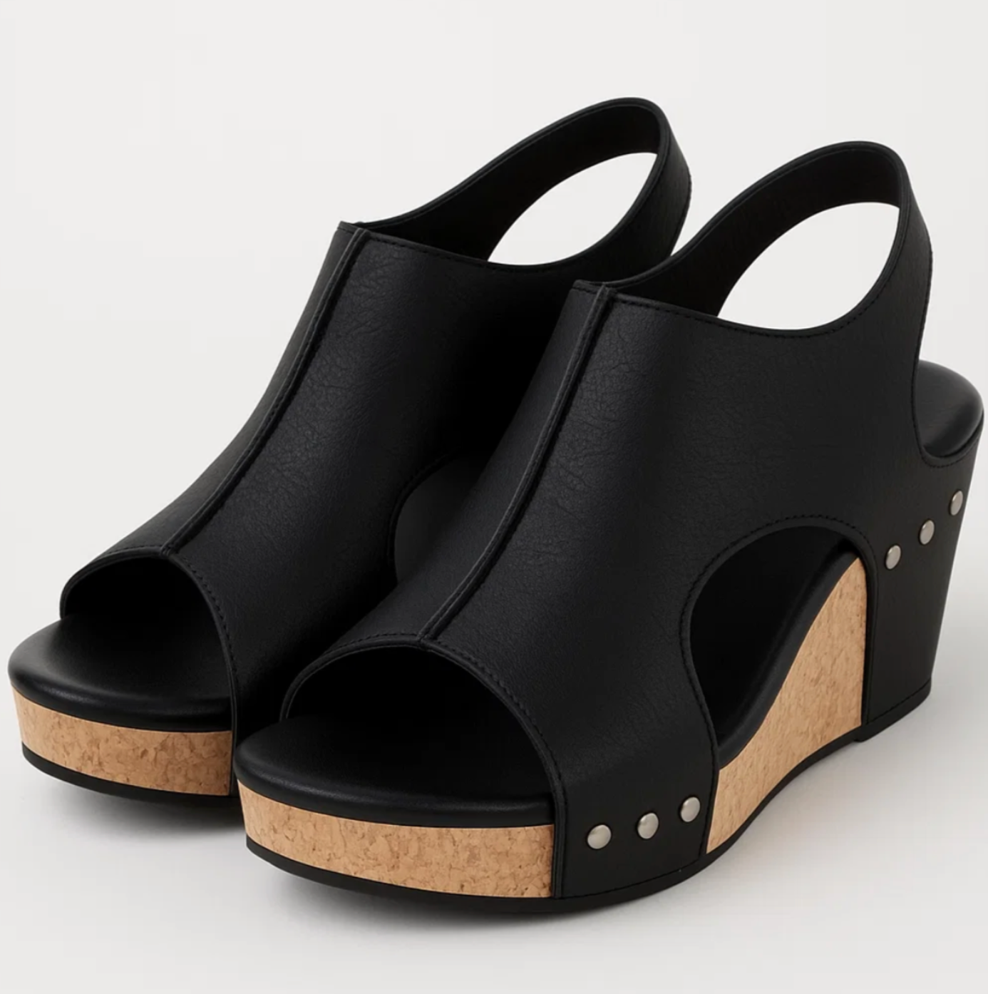 Sleehak sandalen met kurkzool