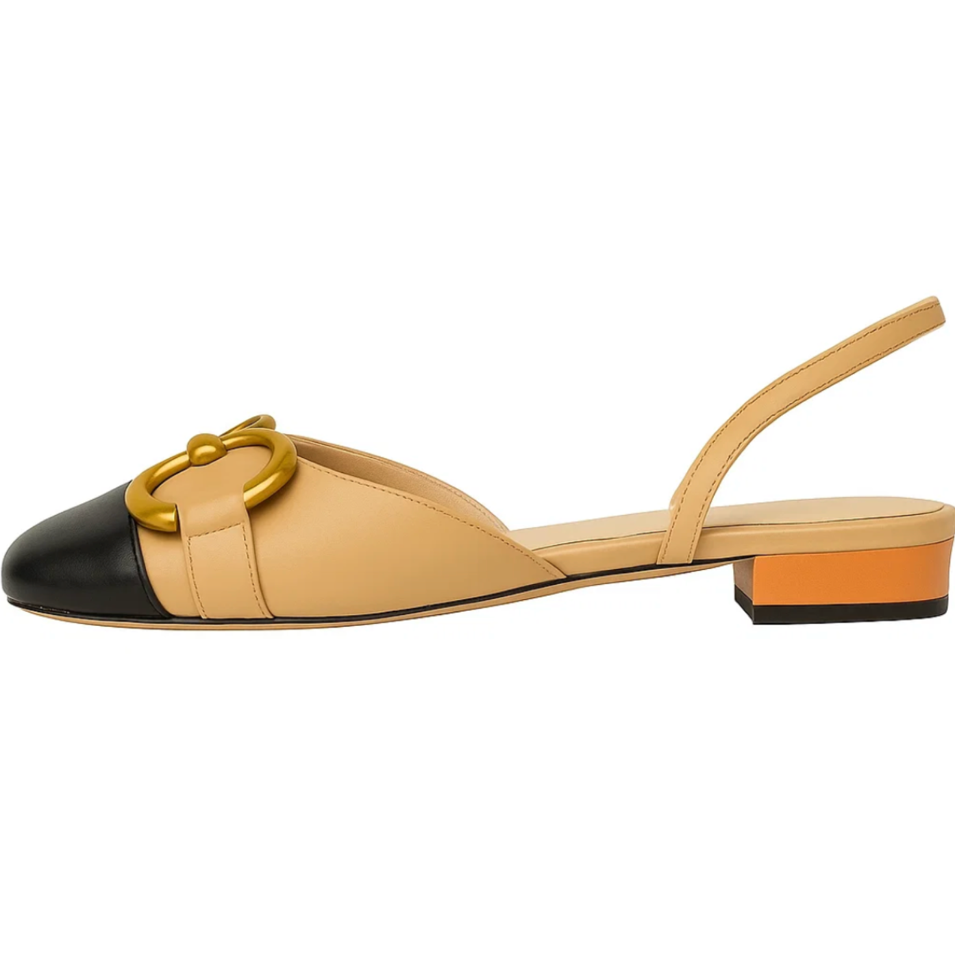 Novara | Twee kleurige slingback platte schoenen